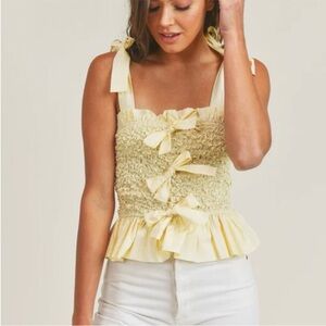 💌 Mable Scrunch‎ Yellow Tank Top | Butter Yellow Spring Top
